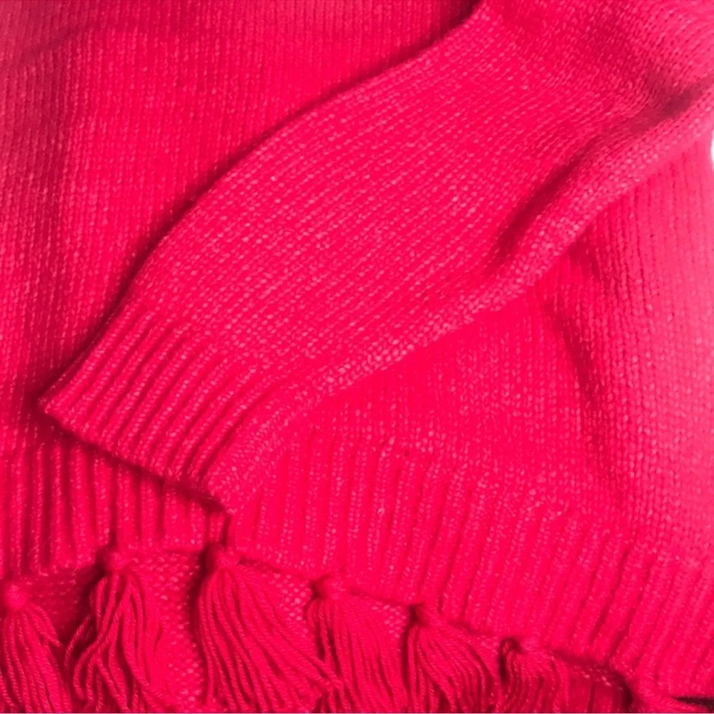 Kate Spade Broome Street Airy Alpaca Tassel Sweater Red Large